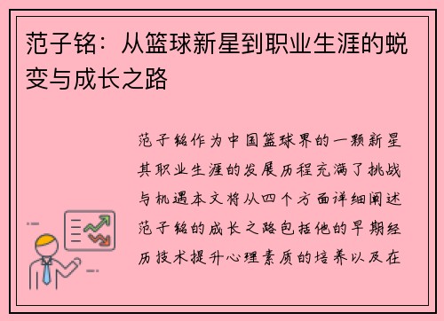 范子铭：从篮球新星到职业生涯的蜕变与成长之路